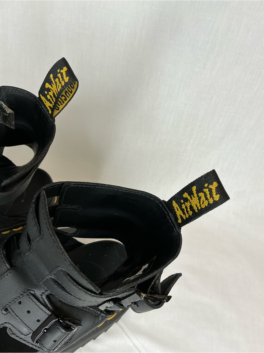 2110 - Dr. Martens Black Leather Platform Strappy Sandals - Picture 5 of 7